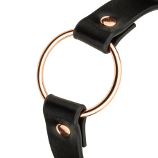 Шкіряний чокер з металевим кільцем, чорний Rosy Gold Choker Black