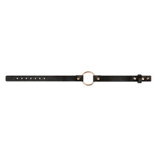 Шкіряний чокер з металевим кільцем, чорний Rosy Gold Choker Black