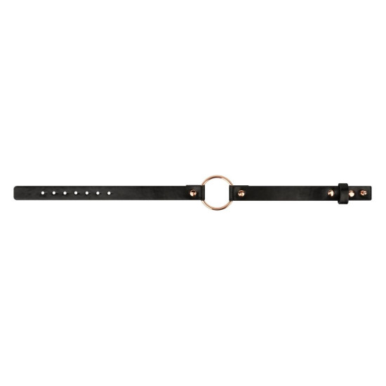 Кожанный чокер с металлическим кольцом, черный Rosy Gold Choker Black