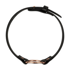 Шкіряний чокер з металевим кільцем, чорний Rosy Gold Choker Black