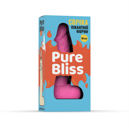 Свеча-член, розовая, длина 15 см Pure Bliss MINI Pink