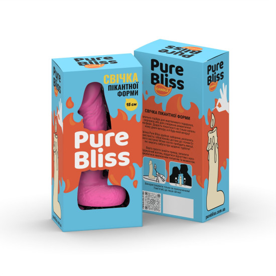 Свеча-член, розовая, длина 15 см Pure Bliss MINI Pink