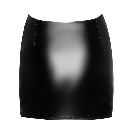 Юбка с гартером, черная Noir Handmade F345 Powerwetlook Skirt with Garter, XXL