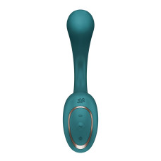 Вагинально-клиторальный вибратор с 2 моторами, темно-зеленый Satisfyer G For Goddess 2 Bottle Green