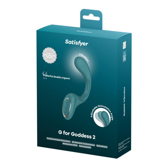 Вагінально-кліторальний вібратор з 2 моторами, темно-зелений Satisfyer G For Goddess 2 Bottle Green