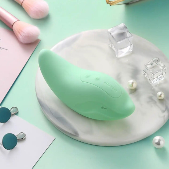 Вибратор и клиторальный стимулятор, зеленый Kisstoy Heidi Green