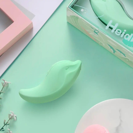 Вибратор и клиторальный стимулятор, зеленый Kisstoy Heidi Green