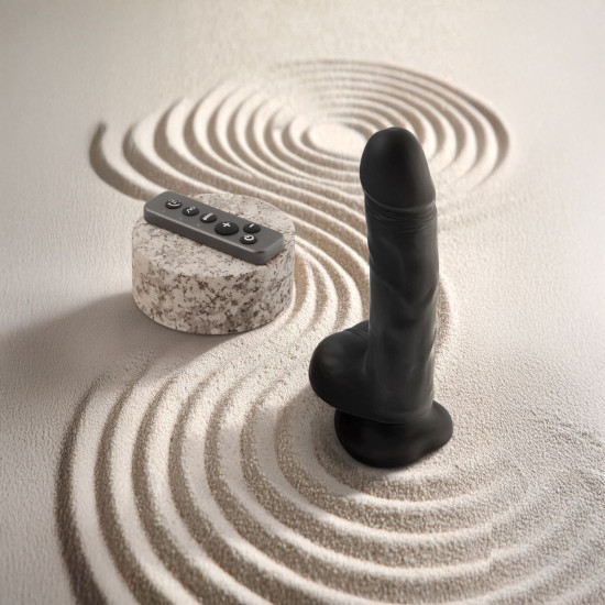 Фаллоимитатор с вибрацией и ротацией, черный Strap-On-Me Rotating & Vibrating Realistic Dildo, размер L