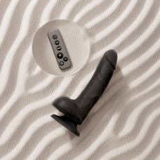 Фалоімітатор з вібрацією та ротацією, чорний Strap-On-Me Rotating & Vibrating Realistic Dildo, розмір L