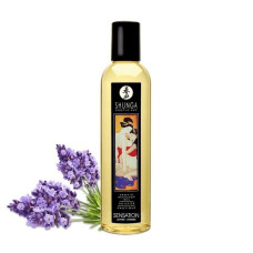 Натуральна зволожуюча масажна олія з ароматом лаванди Shunga Sensation Lavender, 250 ml
