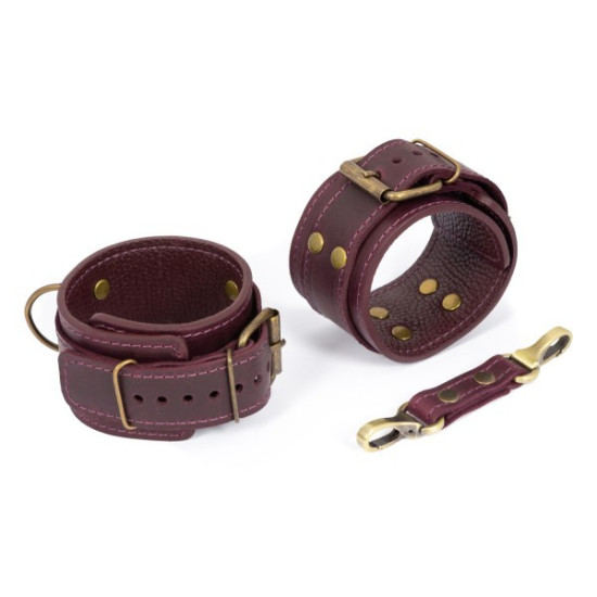 Фиолетовые премиум поножи, натуральная кожа, в подарочной упаковке LOVECRAFT Ankle Restraints Purple