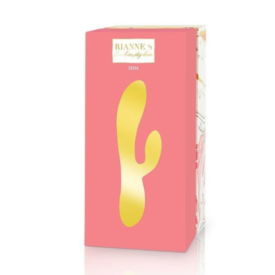 Вибратор-кролик, 10 режимов, медицинский силикон, кораллово-розовый Rianne S Xena Coral/Rose