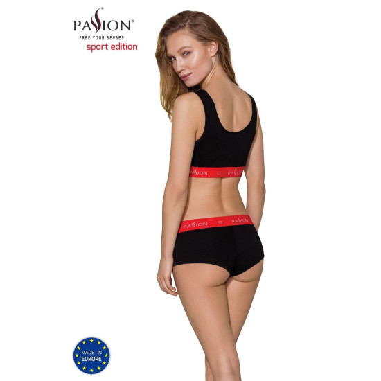 Спортивний топ на широких бретелях, чорний Passion PS003 Top Black, S