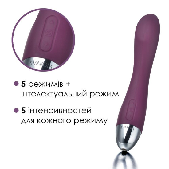 Вібратор для точки G з інтелектуальним режимом, фіолетовий Svakom Amy Violet