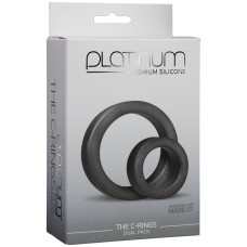Набір ерекційних кілець, сірі Doc Johnson Platinum Premium Silicone The C-Rings Charcoal