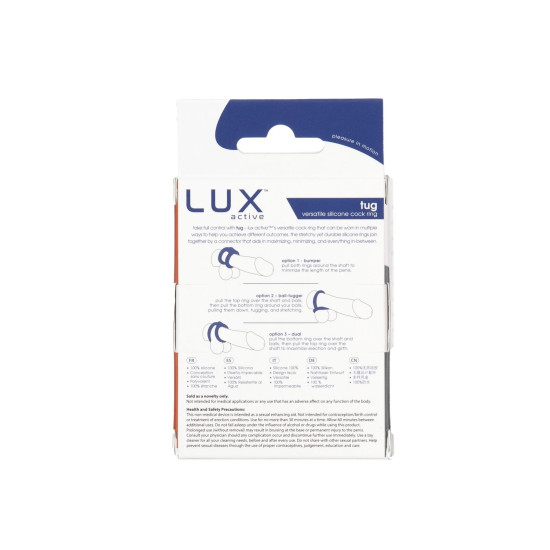 Двойное эрекционное кольцо Lux Active Tug – Versatile Silicone Cock Ring