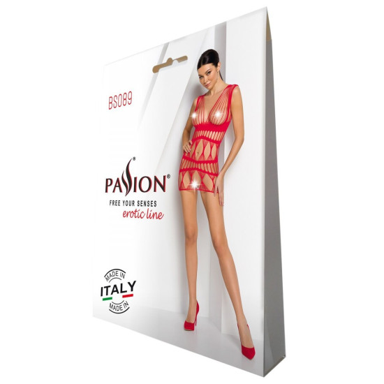 Еротичний бодістокінг, червоний Passion BS089 Red