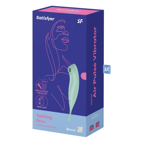 Смарт-вібратор для клітора з вакуумною стимуляцією, м'ятний Satisfyer Twirling Pro+ Mint