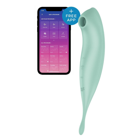 Смарт-вібратор для клітора з вакуумною стимуляцією, м'ятний Satisfyer Twirling Pro+ Mint