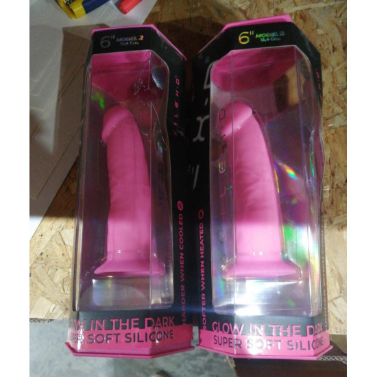 Фалоімітатор, що світиться у темряві, рожевий SilexD Robby Pink Glow in the dark (м'ята упаковка!!!)