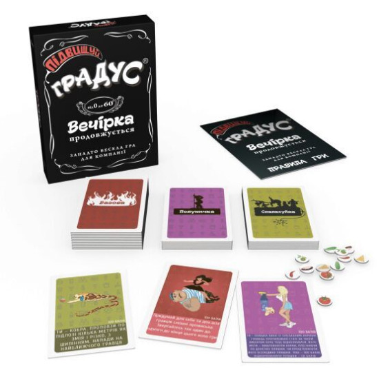Настольная игра для взрослой компании «Повышай Градус: Вечеринка продолжается», на украинском