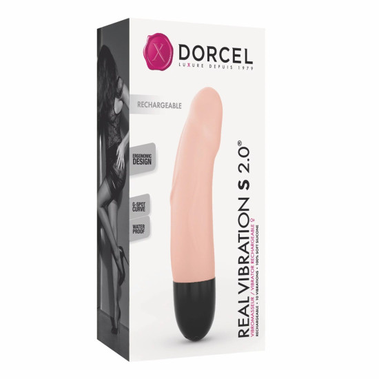 Перезаряжаемый вибратор для точки G, диаметр 3,7 см, телесный Dorcel Real Vibration S Flesh 2.0
