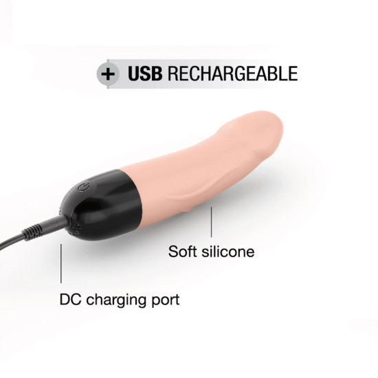 Перезаряжаемый вибратор для точки G, диаметр 3,7 см, телесный Dorcel Real Vibration S Flesh 2.0