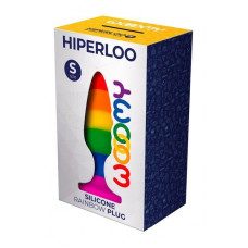 Силіконова анальна пробка, діаметр 2,4 см, різнокольорова Wooomy Hiperloo Silicone Rainbow Plug, S