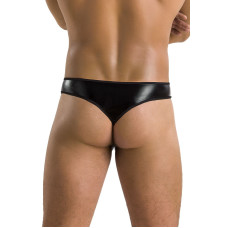 Мужские стринги под латекс, черные Passion 033 Thong Paul Black, XXL/XXXL