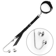 Анальный крюк с ошейником из натуральной кожи, модель 4, черный Art of Sex Anal Hook 4 Black