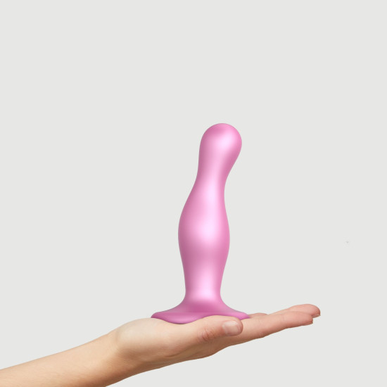 Насадка для страпона Strap-On-Me Dildo Plug Curvy Rose Dragee Metallic, M
