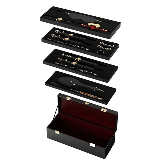 Роскошный набор для BDSM (10 аксессуаров в кейсе, кожа, кристалл Swarovski) Zalo Bondage Play Kit