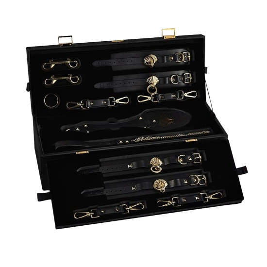 Роскошный набор для BDSM (10 аксессуаров в кейсе, кожа, кристалл Swarovski) Zalo Bondage Play Kit