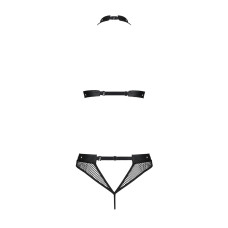 Бельё с открытым доступом (топ, стринги), чёрное Passion Moonlight Set Black, XXL/XXXL