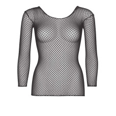 Сетчатый топ с длинным рукавом, чёрный Leg Avenue Long Sleeves T-Shirts Black, One Size