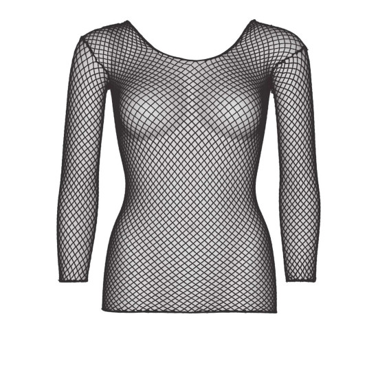 Сетчатый топ с длинным рукавом, чёрный Leg Avenue Long Sleeves T-Shirts Black, One Size