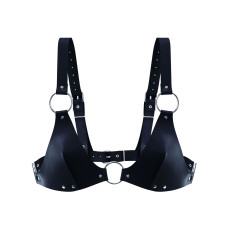 Классический лиф из натуральной кожи, чёрный Feral Feelings Black Bikini Top