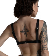 Классический лиф из натуральной кожи, чёрный Feral Feelings Black Bikini Top