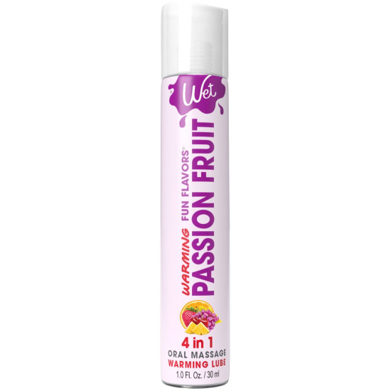 Согревающий лубрикант на водной основе со вкусом маракуйи Wet Warming Passion Fruit 4 in 1, 30 ml