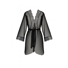 Пеньюар (пояс у комплекті), чорний Passion AMBERLY PEIGNOIR black, XXL/XXXL
