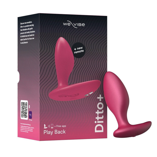 Анальна пробка з вібрацією і пультом ДУ, рожева We-Vibe Ditto+ Cosmic Pink
