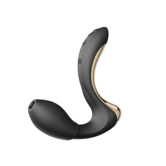 Вибратор для точки G с пульсацией и вакуумной насадкой, черный Zalo Talis G-Spot PulseWave Vibrator Obsidian Black