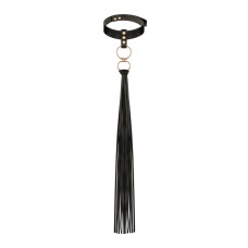Ошейник с флоггером, черный Rosy Gold Collar with Flogger Black