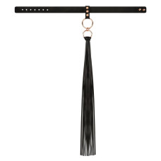 Ошейник с флоггером, черный Rosy Gold Collar with Flogger Black