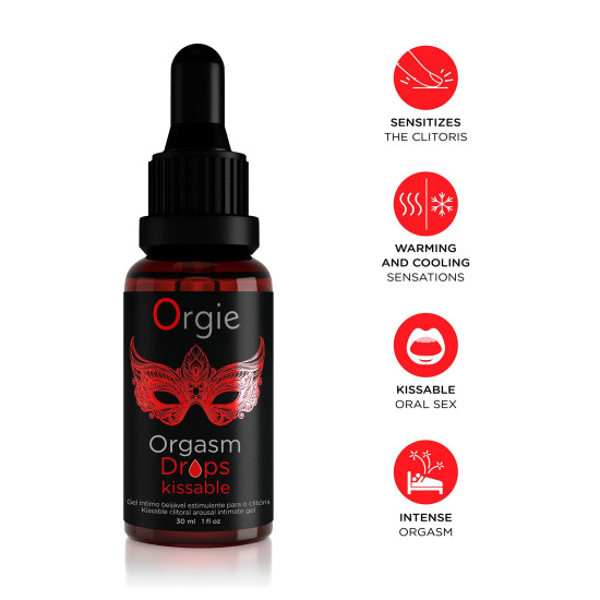 Возбуждающие капли для клитора Orgie Orgasm Drops Kissable, 30 ml