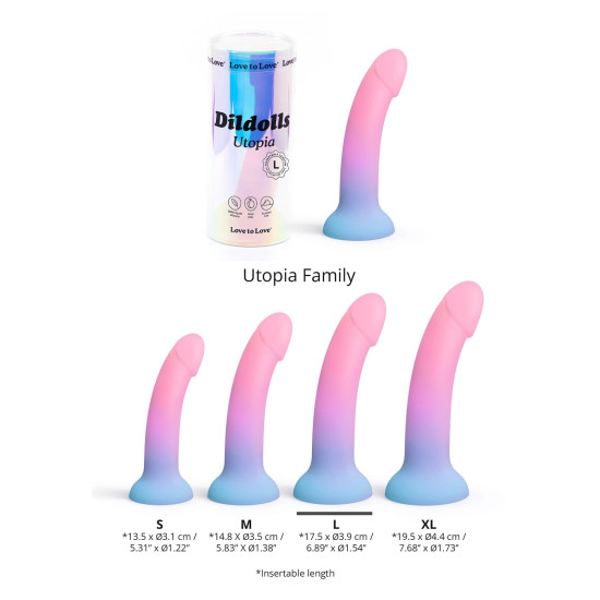 Ультрам'який дилдо з кольоровим градієнтом Love To Love DILDOLLS - UTOPIA, L