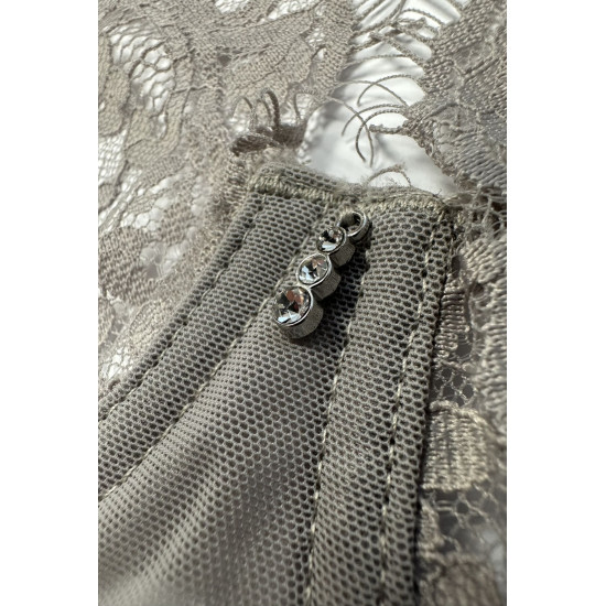 Сексуальне боді, світло-сіре Passion Zovel Body Light Grey, S