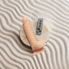 Фалоімітатор з вібрацією та ротацією, ванільний Strap-On-Me Rotating & Vibrating Realistic Dildo, розмір L