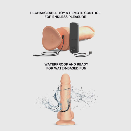 Фаллоимитатор с вибрацией и ротацией, ванильный Strap-On-Me Rotating & Vibrating Realistic Dildo, размер L