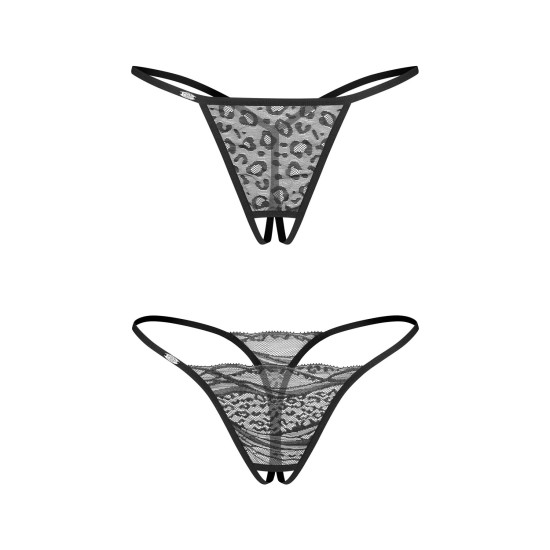 Набор трусиков с доступом Obsessive Bianca 2-pack crotchless thong 2XL/3XL